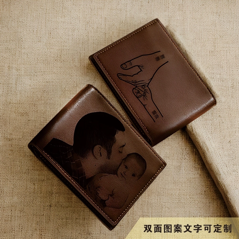 个性化定制双面印刷横款真皮钱包 送给爸爸/男友/老公的完美礼物 (4) 个性化定制双面印刷横款真皮钱包 送给爸爸/男友/老公的完美礼物 (4)