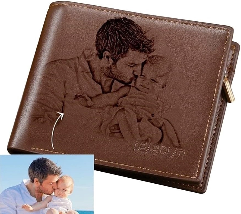 个性化定制双面印刷横款真皮钱包 送给爸爸/男友/老公的完美礼物 (6)
