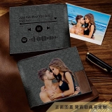 个性化灰色音轨照片钱包-UV印刷定制短款真皮钱包 个性化灰色音轨照片钱包-UV印刷定制短款真皮钱包