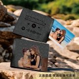 个性化灰色音轨照片钱包-UV印刷定制短款真皮钱包 (3)