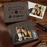 个性化灰色音轨照片钱包-UV印刷定制短款真皮钱包 (4)