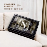 定制刻字6格手表收纳盒带玻璃展示窗-黑色高档手表收藏盒 (2) 定制刻字6格手表收纳盒带玻璃展示窗-黑色高档手表收藏盒 (2)